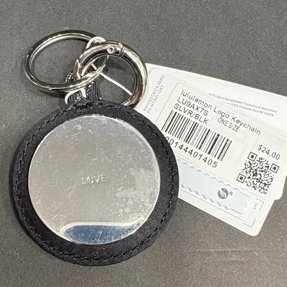 lululemon athletica Black and Silver Logo Keychain - Picture 4 of 6